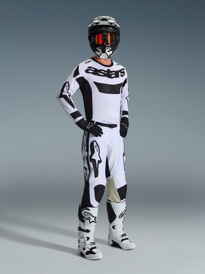 Alpinestars 2026 Racer Riway Motocross-Trikot feuchtigkeitsleitend Weiß-Schwarz - MxProStoreParts