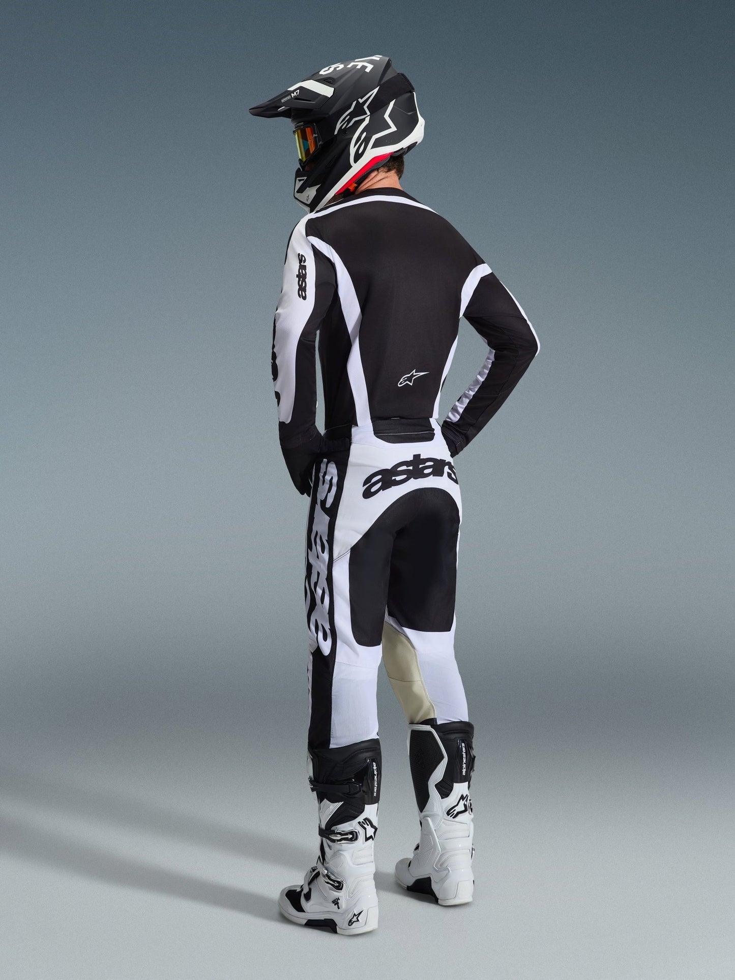 Alpinestars 2026 Racer Riway Motocross-Trikot wasserdicht Weiß-Schwarz - MxProStoreParts