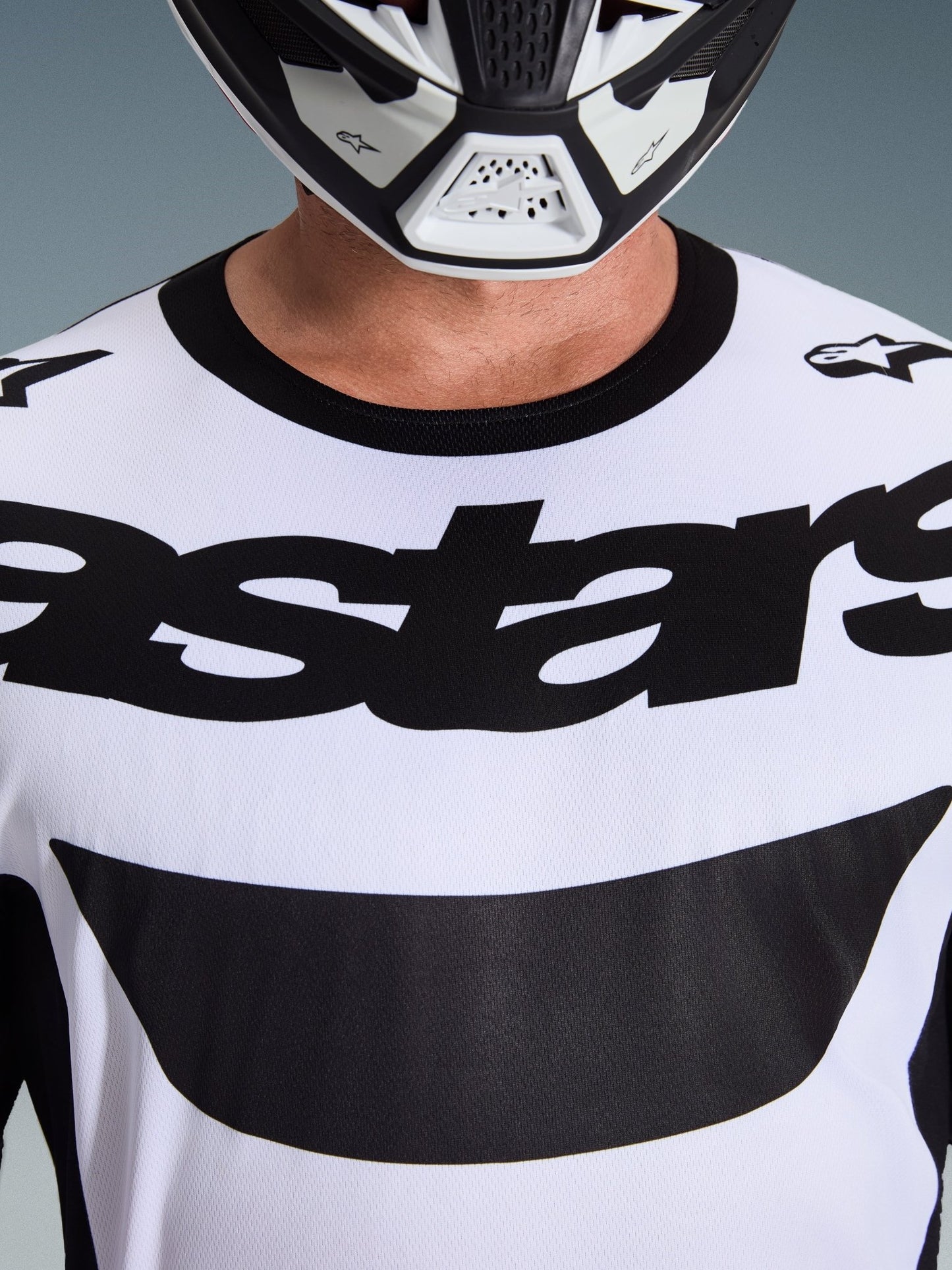 Alpinestars 2026 Racer Riway Motocross-Jersey feuchtigkeitsabführend Weiß-Schwarz - MxProStoreParts