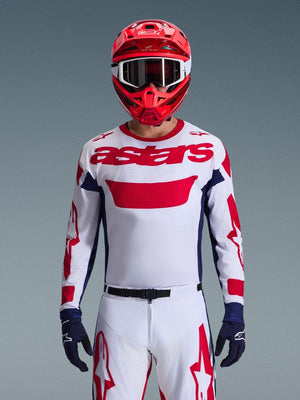 Alpinestars Racer Riway Camiseta Todo Terreno Blanco Azul Rojo