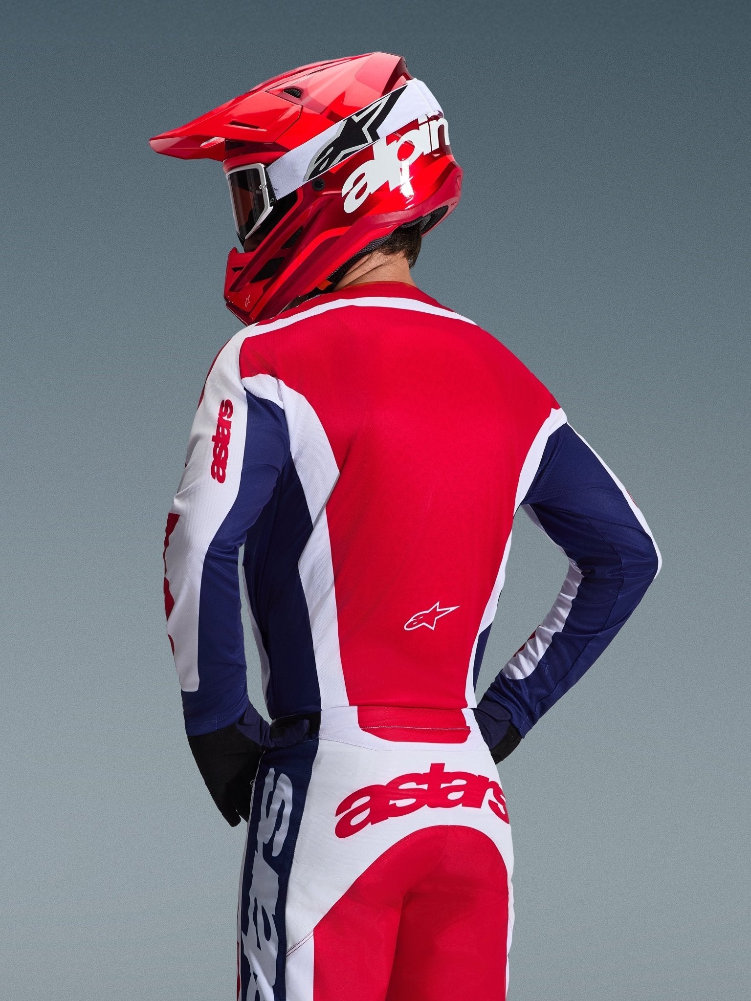 Alpinestars Racer Riway Offroad Trikot Weiß Blau Rot - MxProStoreParts