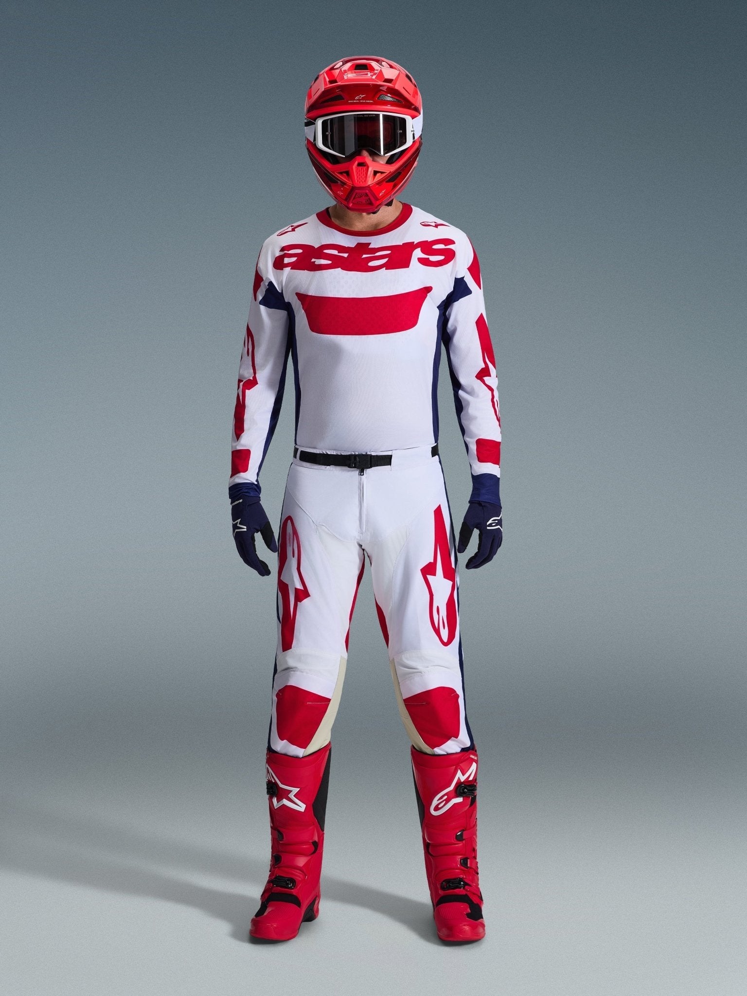 Alpinestars Racer Riway Trikot Offroad Weiß Blau Rot - MxProStoreParts