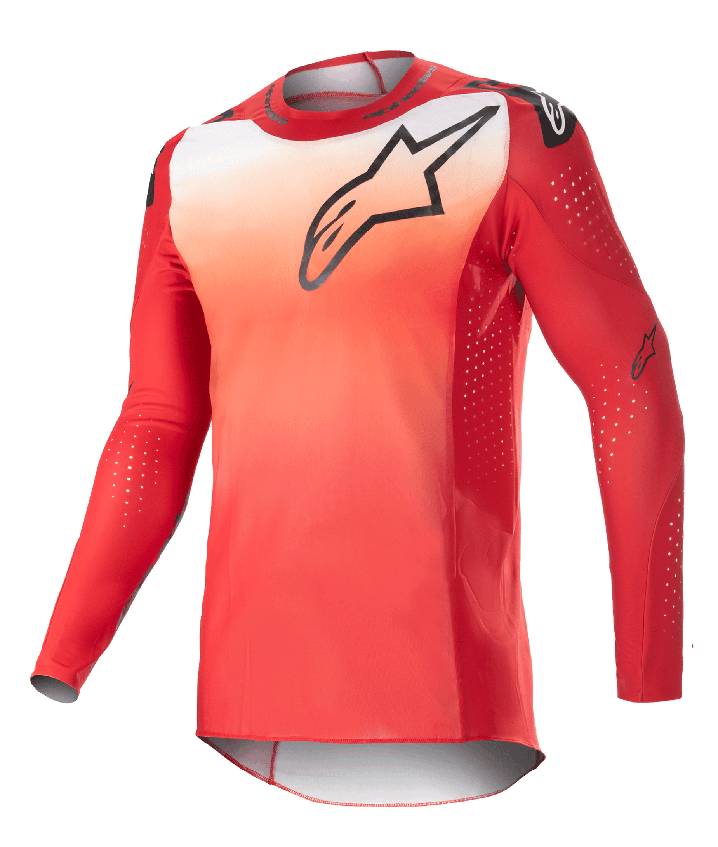 Alpinestars Supertech Risen Motocross Trikot 2023 Mars Rot Weiß - MxProStoreParts