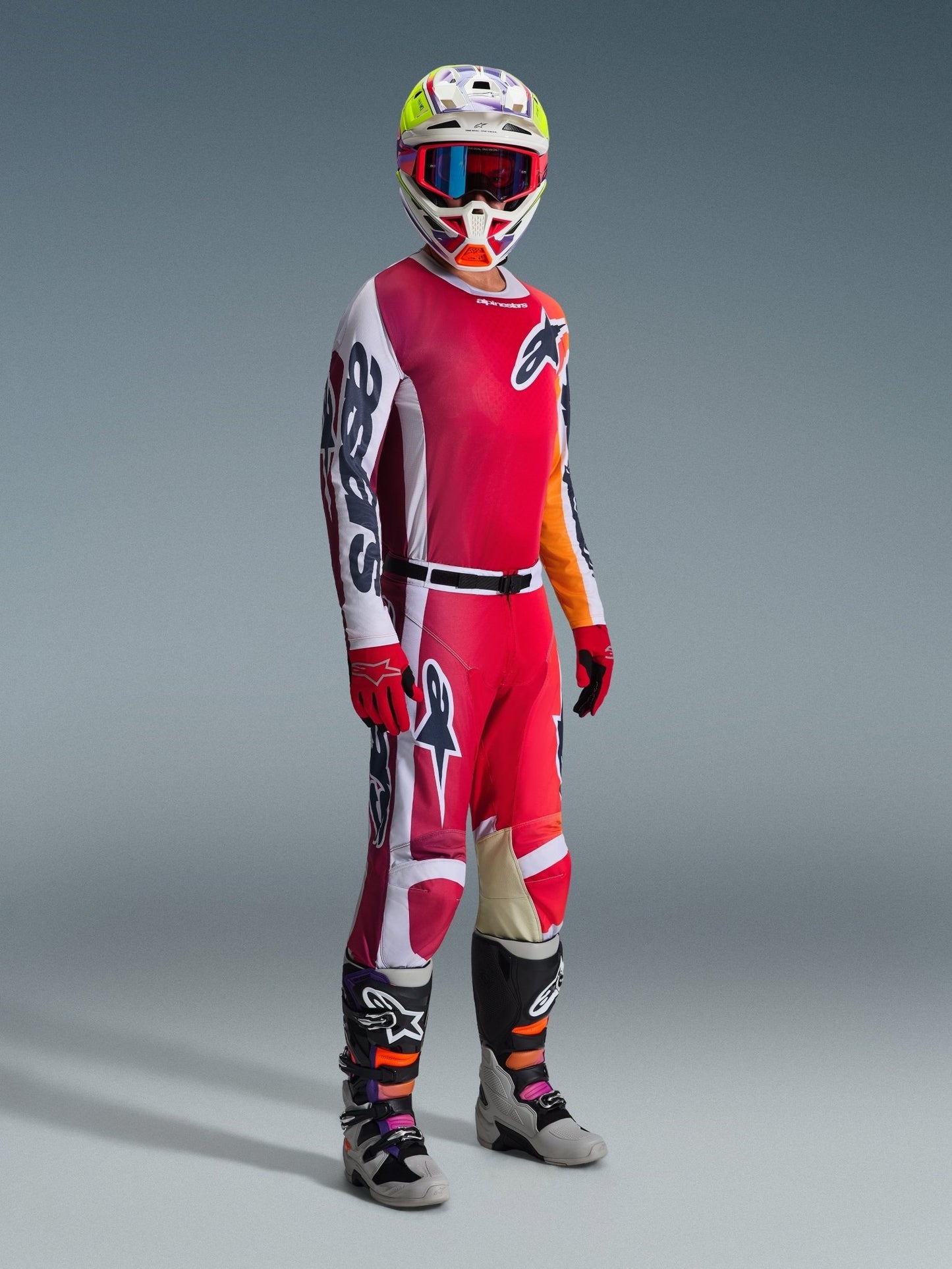 Alpinestars Racer Portl Trikot 2026 Rot, Lichtgrau, Dunkelgrau - MxProStoreParts