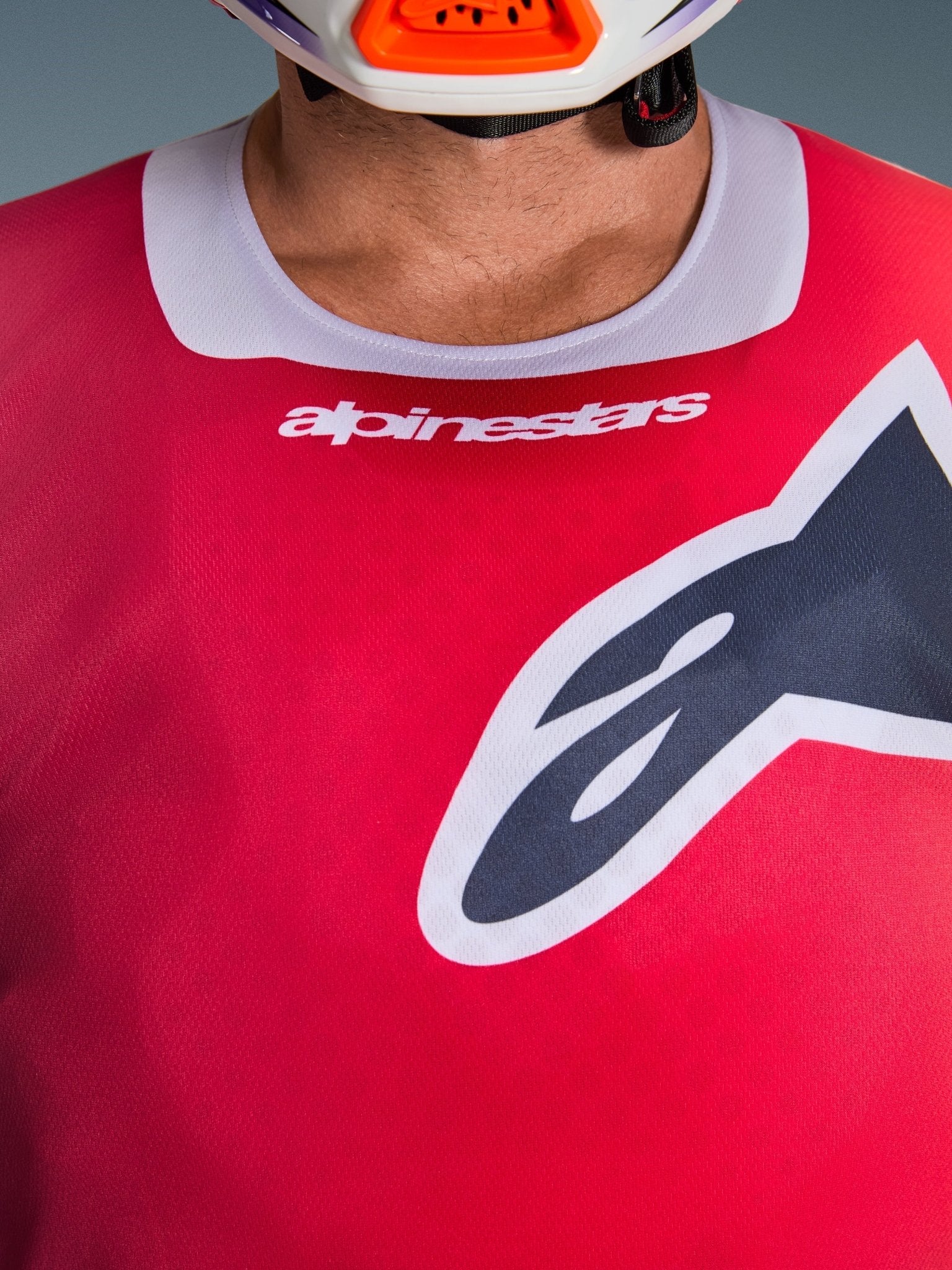 Alpinestars Racer Portl Trikot 2026 Rot Hellgrau Dunkelgrau - MxProStoreParts
