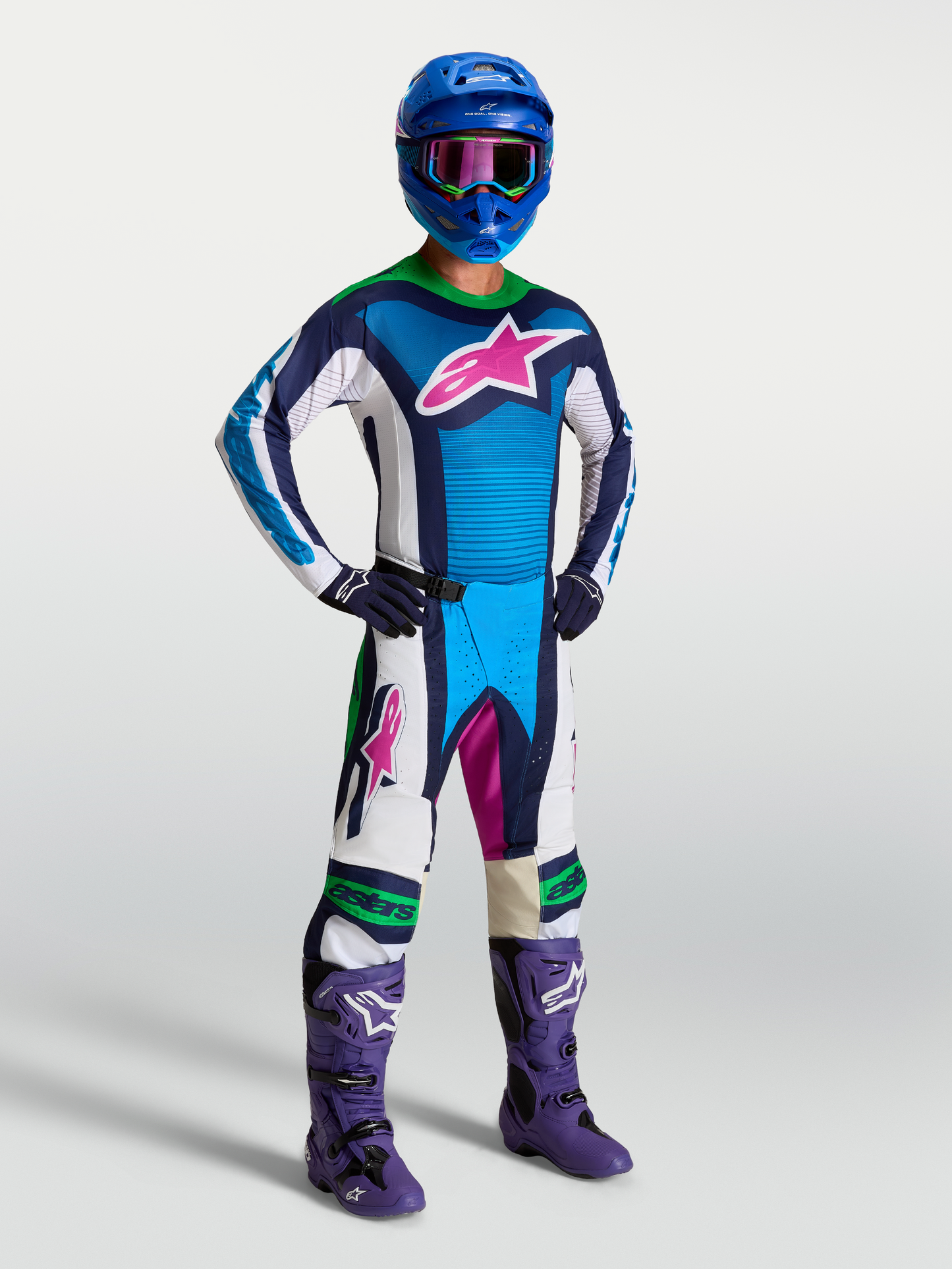Alpinestars Techstar Maven Jersey 2027 Wit Blithe Blauw Groen Fluo