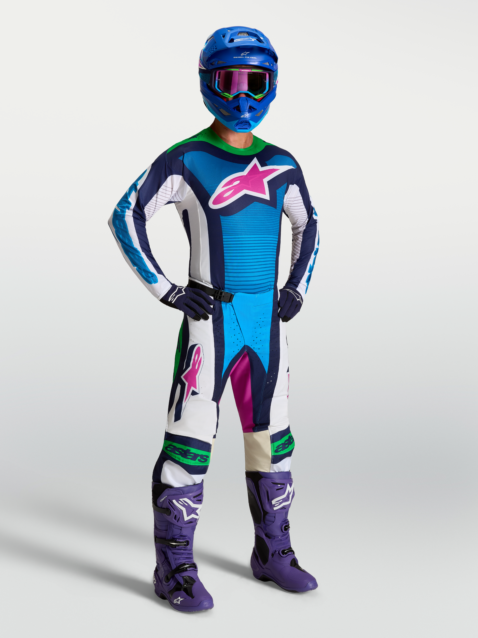 Alpinestars Techstar Maven Jersey 2027 Wit Blithe Blauw Groen Fluo