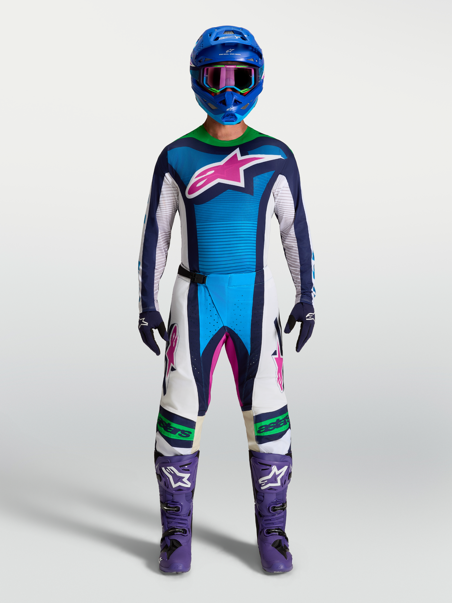 Alpinestars Techstar Maven Jersey 2027 Wit Blithe Blauw Groen Fluo