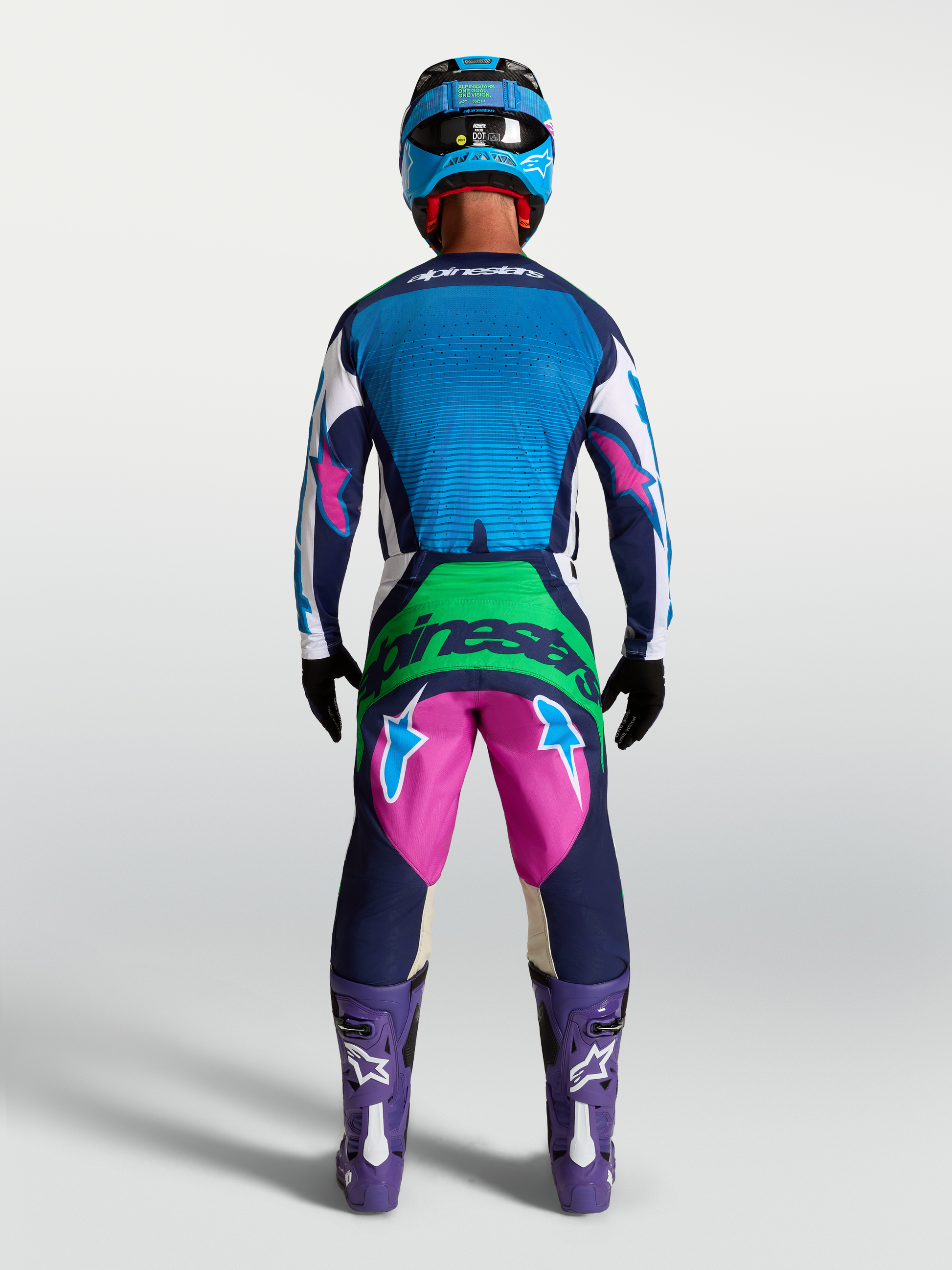 Alpinestars Techstar Maven Jersey 2027 Wit Blithe Blauw Groen Fluo