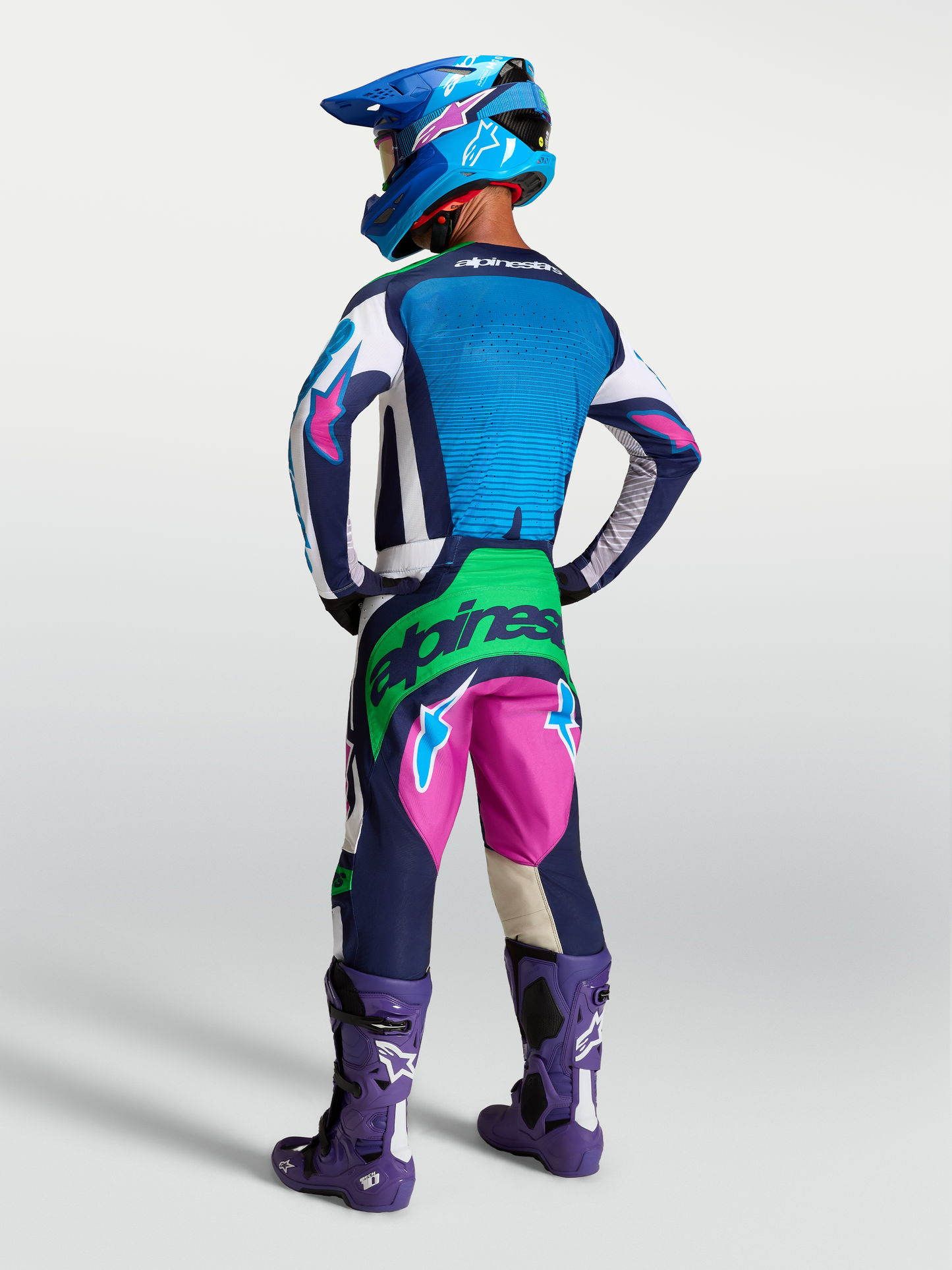 Alpinestars Techstar Maven Jersey 2027 Wit Blithe Blauw Groen Fluo
