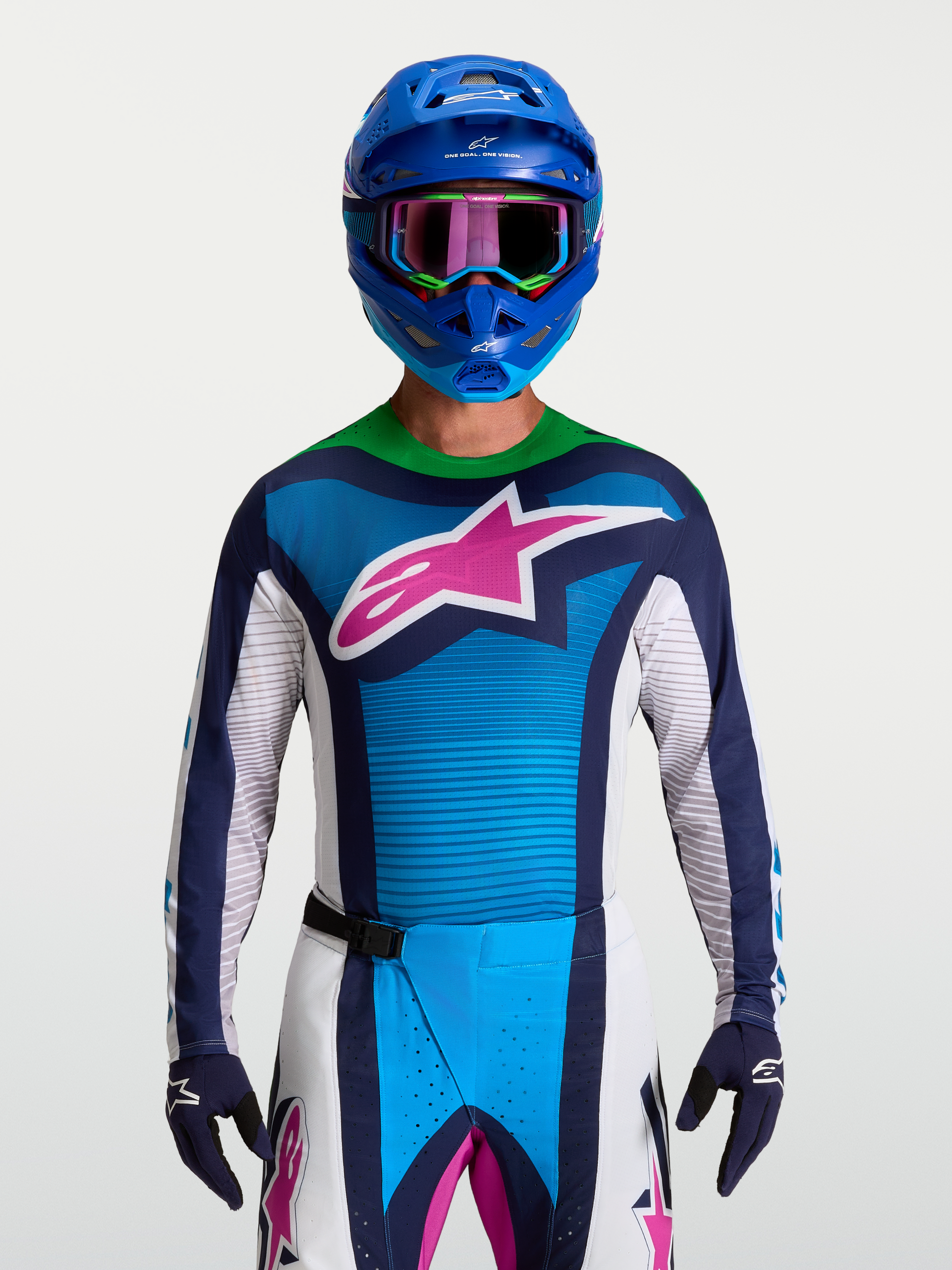 Alpinestars Techstar Maven Jersey 2027 Wit Blithe Blauw Groen Fluo