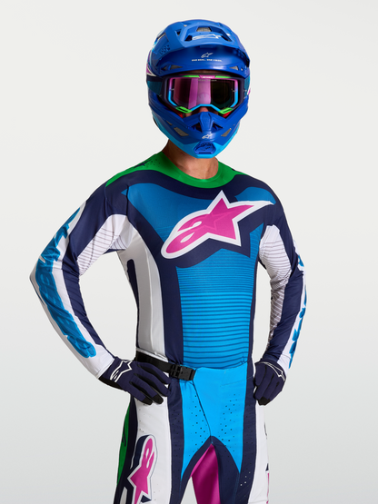 Alpinestars Techstar Maven Jersey 2027 Wit Blithe Blauw Groen Fluo