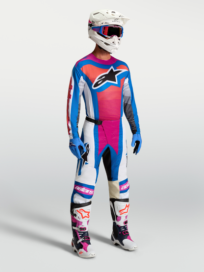 Alpinestars Techstar Maven Jersey Wit Koraalrood Blauw