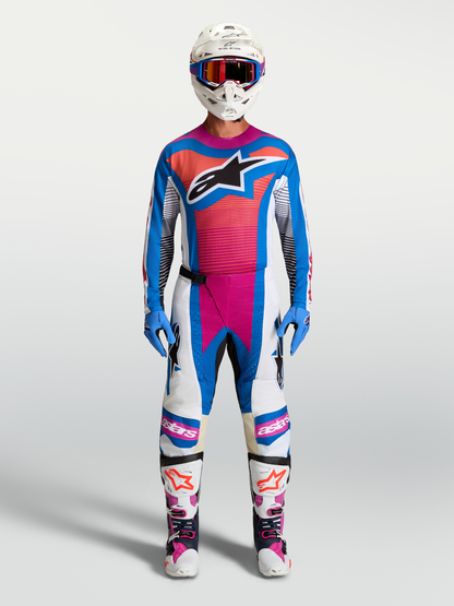 Alpinestars Techstar Maven Jersey Wit Koraalrood Blauw