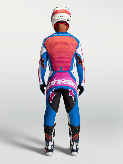 Alpinestars Techstar Maven Jersey Wit Koraalrood Blauw