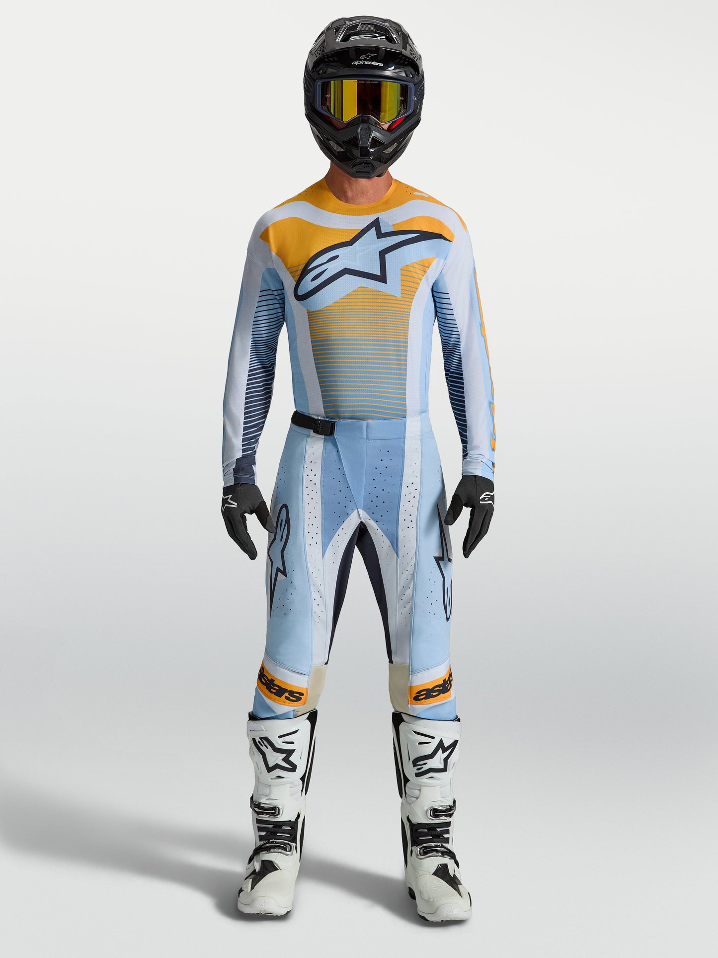 Alpinestars Techstar Maven Jersey 2027 Dust Blue Tangerine Black