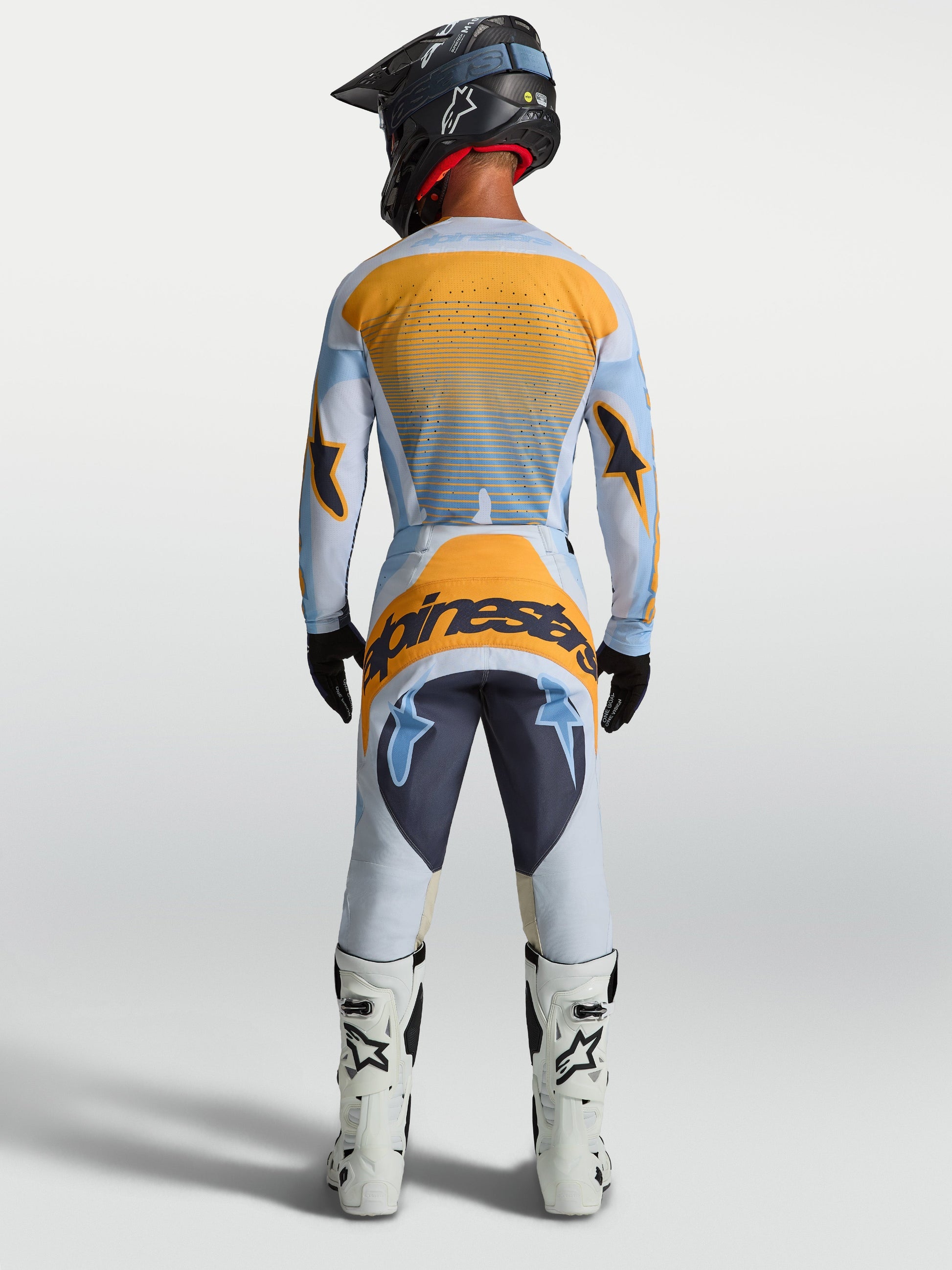 Alpinestars Techstar Maven Jersey 2027 Dust Blue Tangerine Black