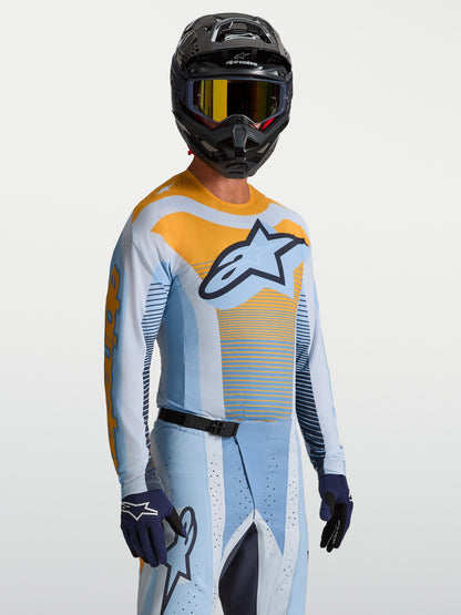 Alpinestars Techstar Maven Jersey 2027 Dust Blue Tangerine Black