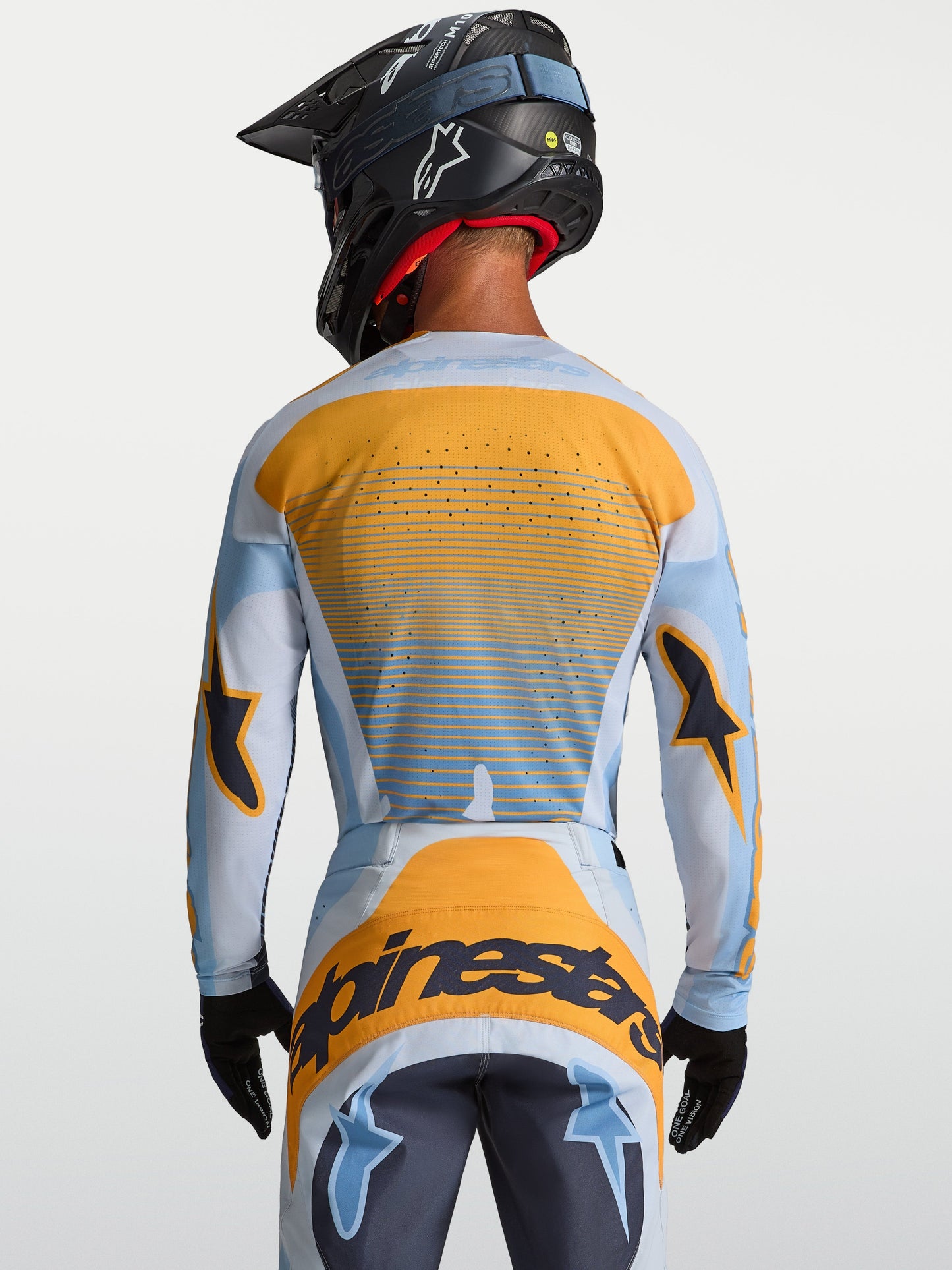 Alpinestars Techstar Maven Jersey 2027 Dust Blue Tangerine Black