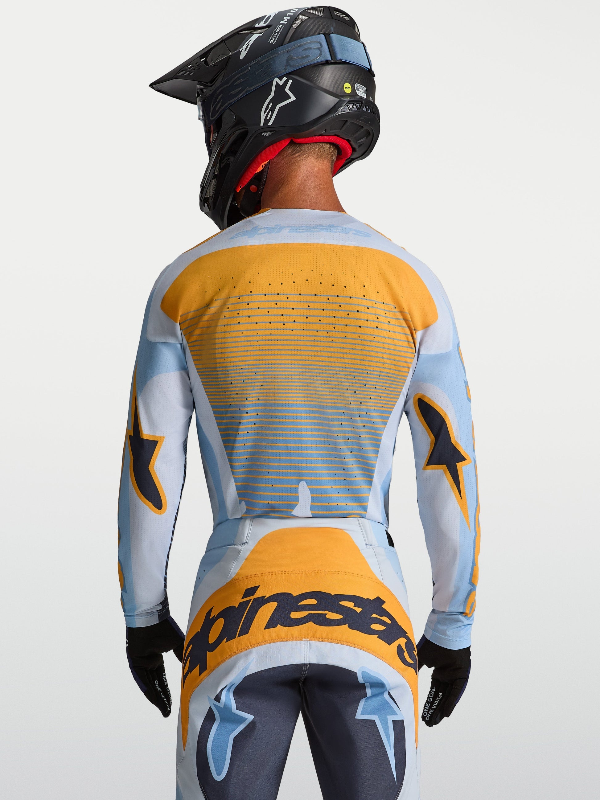 Alpinestars Techstar Maven Jersey 2027 Dust Blue Tangerine Black