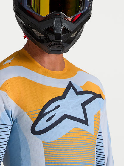 Alpinestars Techstar Maven Jersey 2027 Dust Blue Tangerine Black