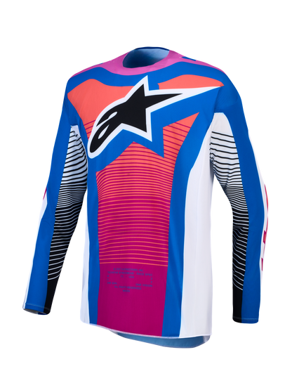 Alpinestars Techstar Maven Jersey Wit Koraalrood Blauw