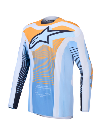 Alpinestars Techstar Maven Jersey 2027 Dust Blue Tangerine Black