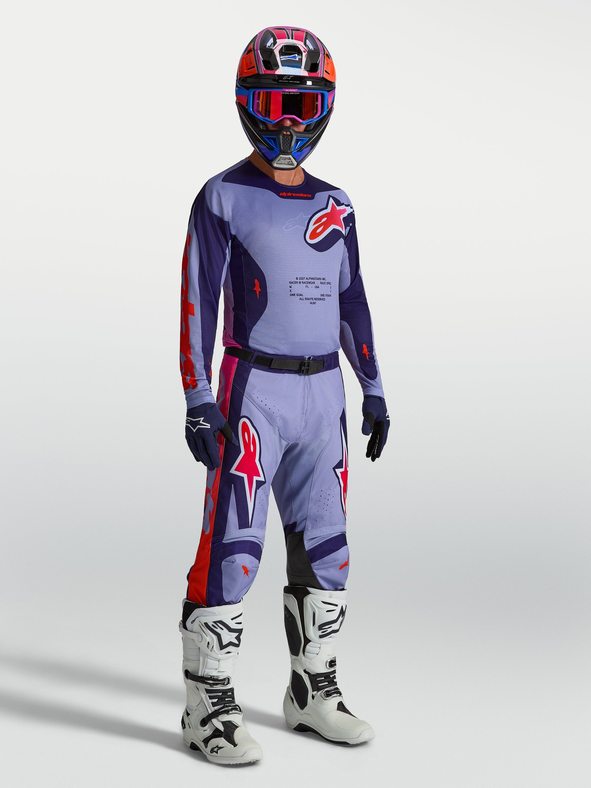 Alpinestars Racer Air Hunt Jersey 2027 Licht Violet Diep Paars Roze Fluo