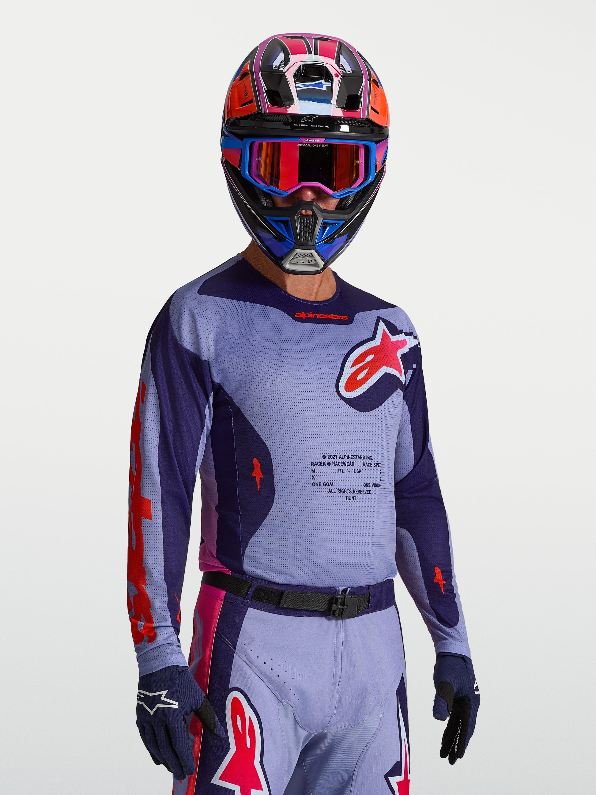 Alpinestars Racer Air Hunt Jersey 2027 Licht Violet Diep Paars Roze Fluo