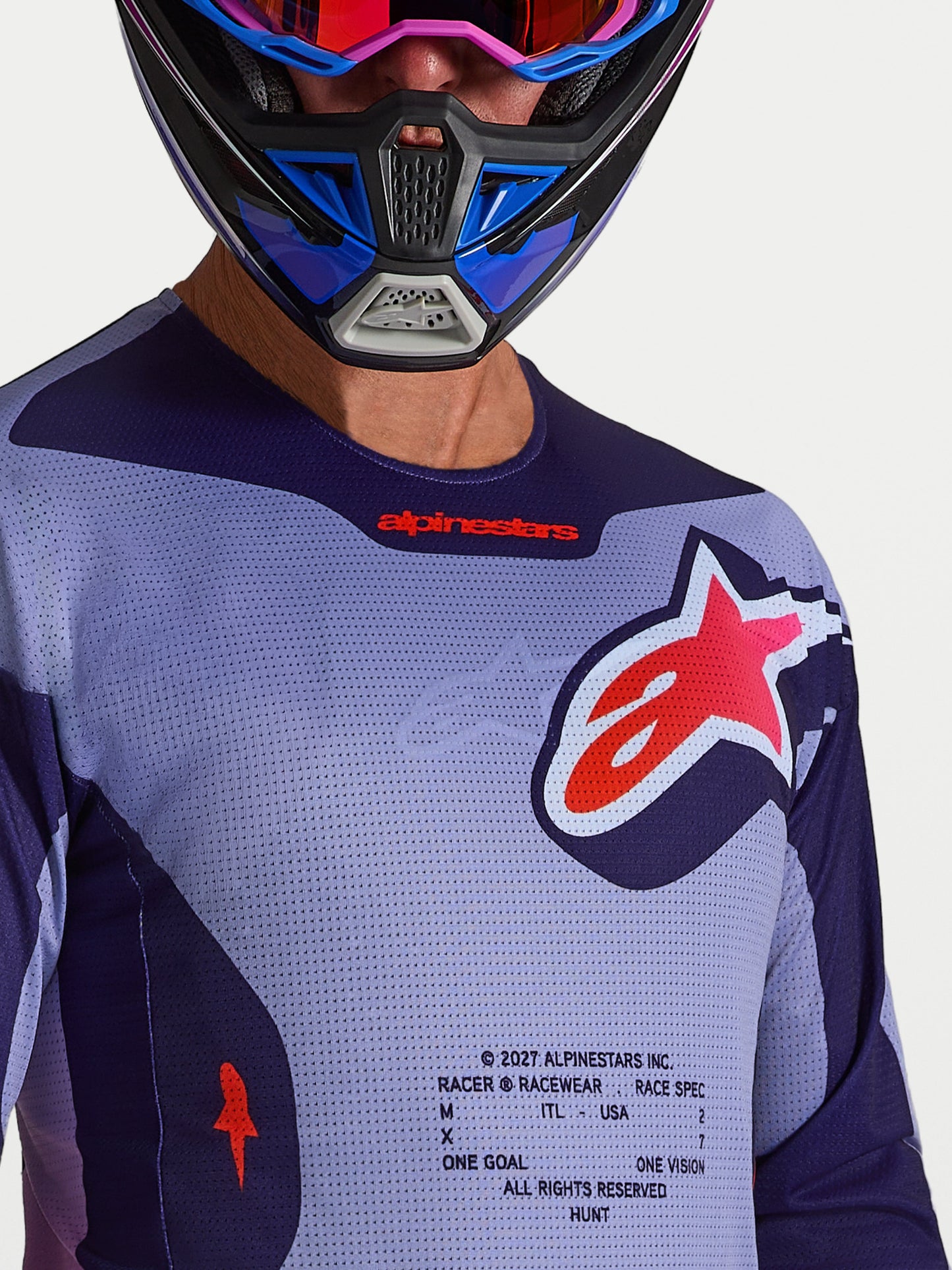Alpinestars Racer Air Hunt Jersey 2027 Licht Violet Diep Paars Roze Fluo