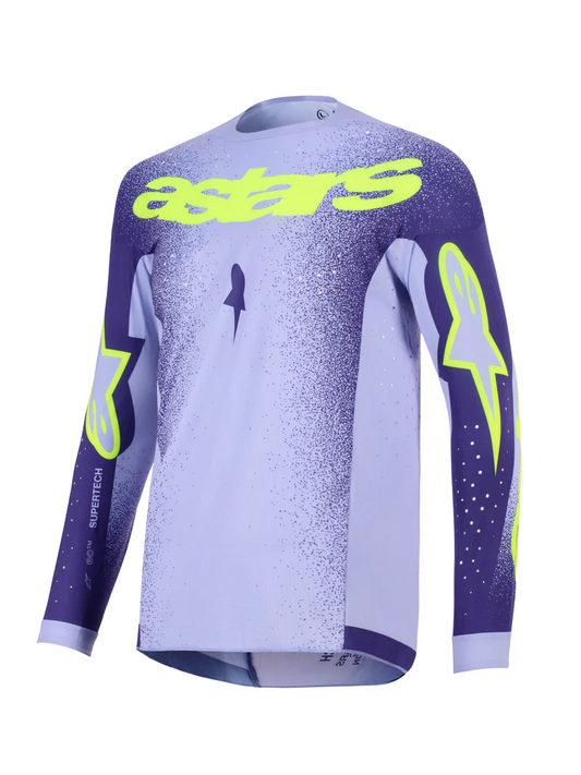 Alpinestars 2026 Supertech Scenz volwassen cross shirt Paars / Fluor Geel