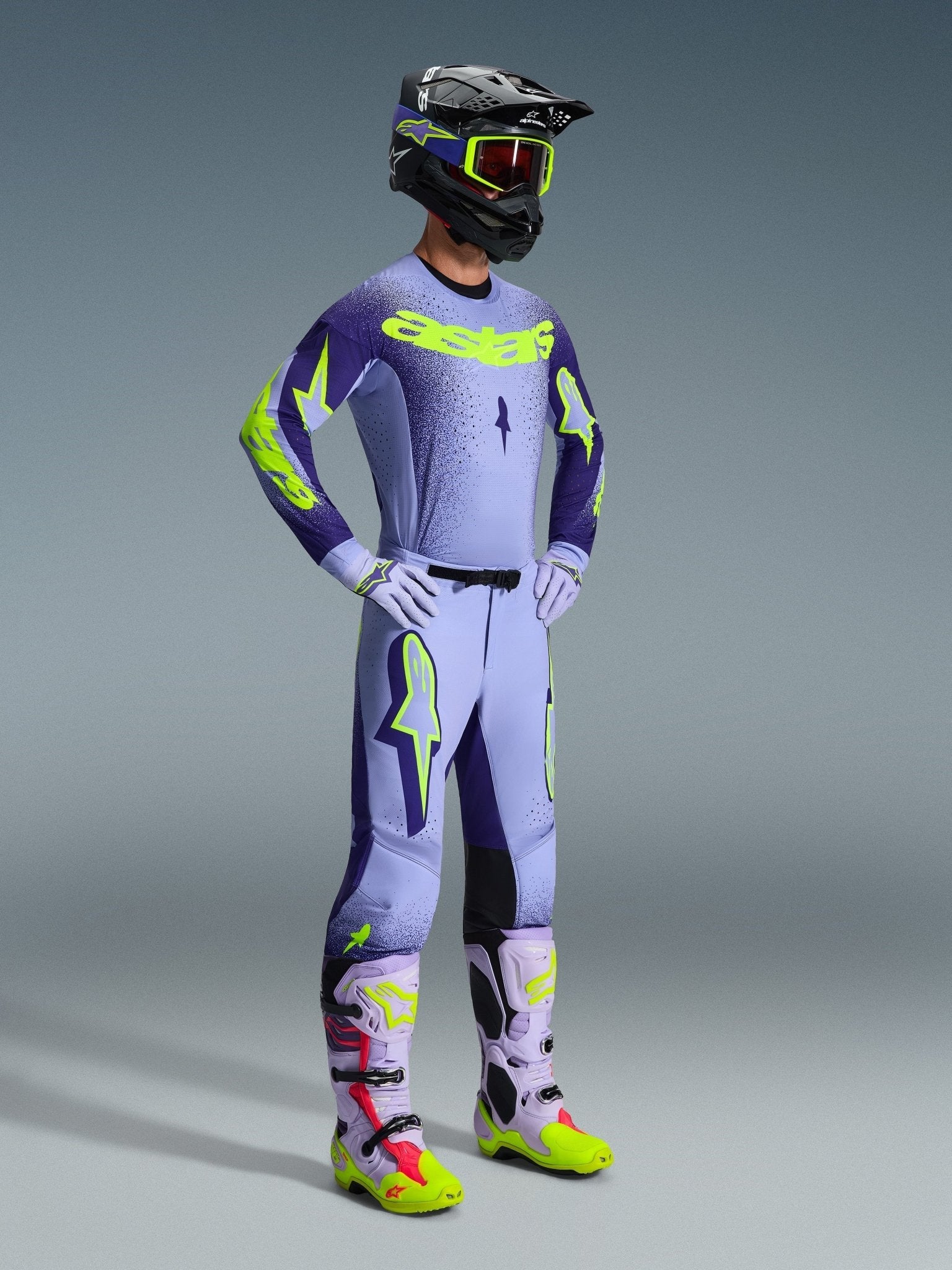 Alpinestars Supertech Scenz Trikot fluoreszierend Lila und Gelb S - MxProStoreParts
