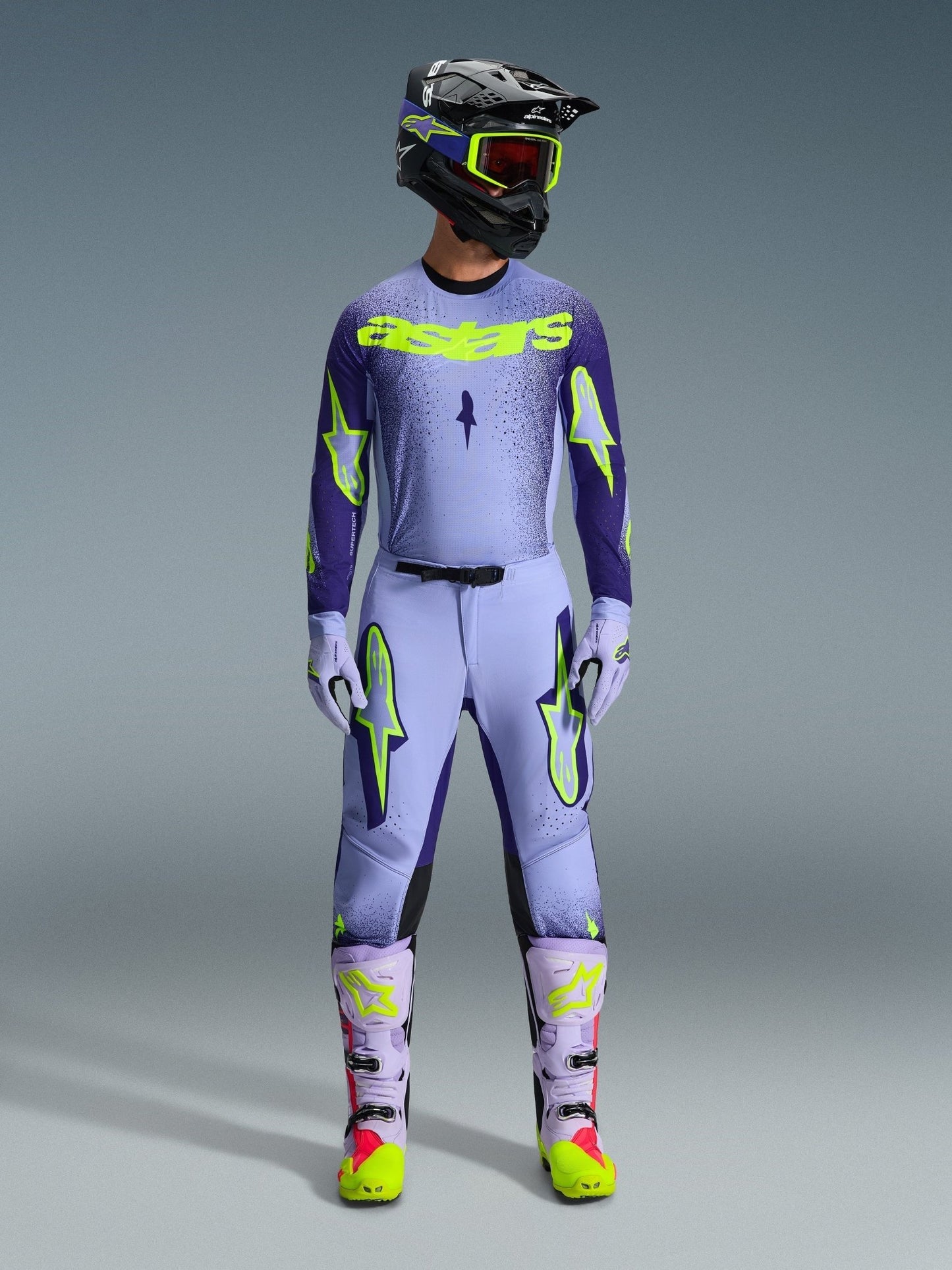 Alpinestars Supertech Scenz Trikot Fluo Lila und Gelb S - MxProStoreParts