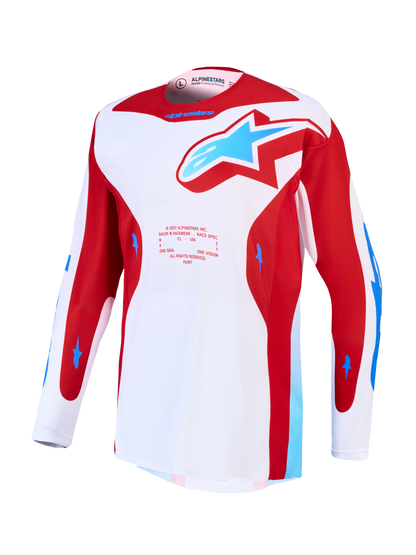 Alpinestars Racer Hunt Jersey 2027 Wit Vuurrood Ucla Blauw
