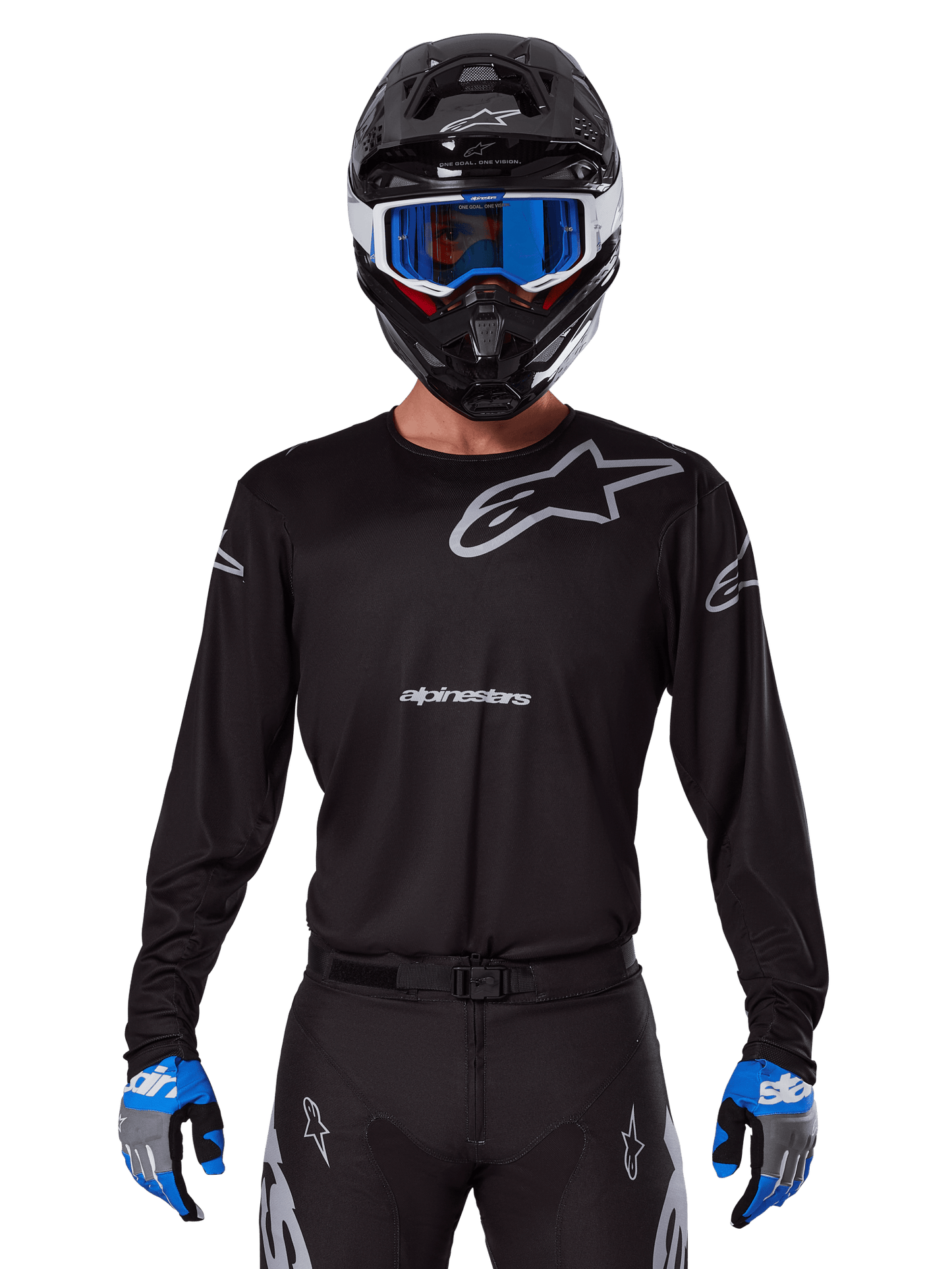 Alpinestars 2025 Racer Graphite Offroad-Trikot Schwarz Grau - MxProStoreParts