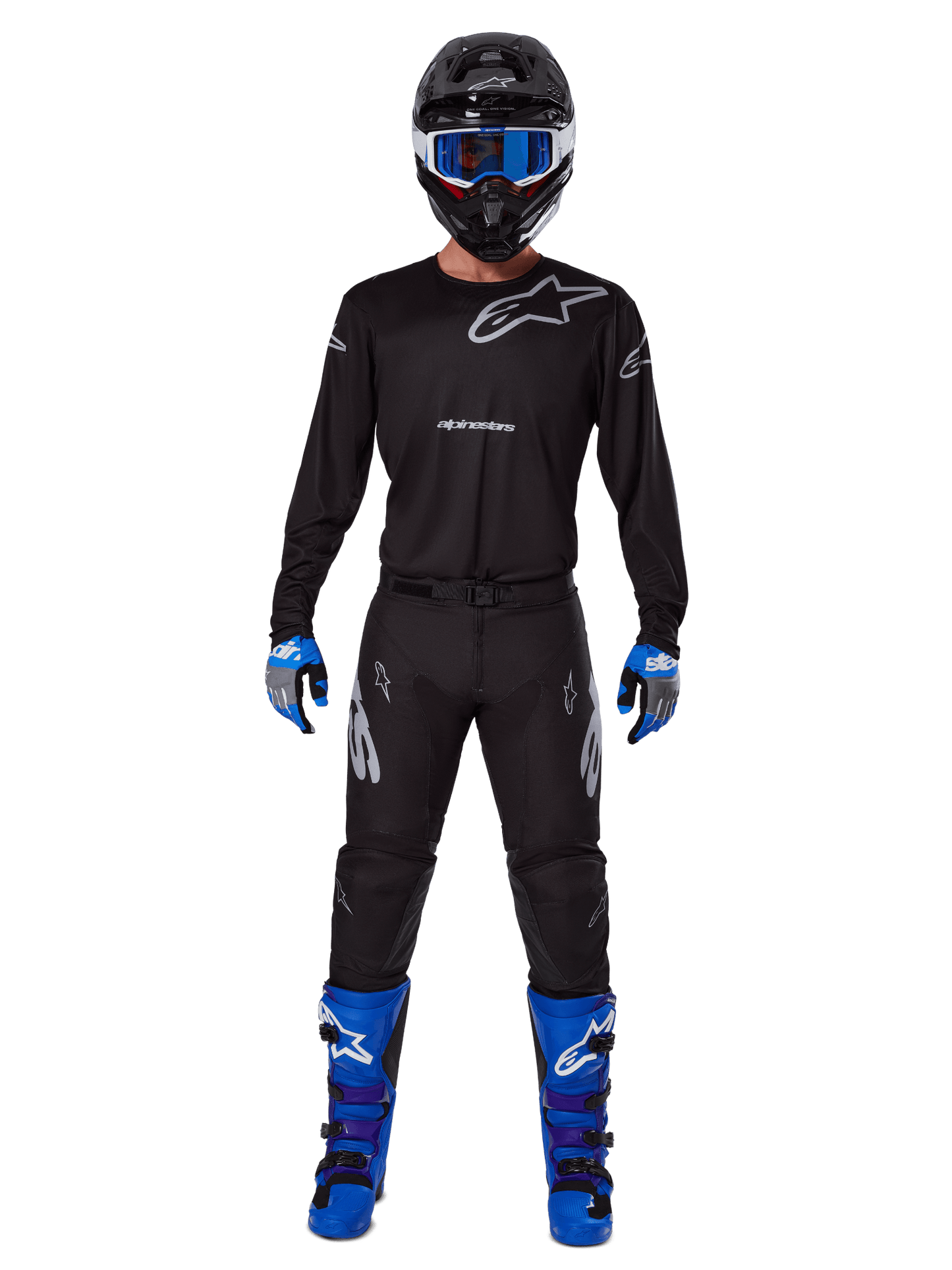 Alpinestars 2025 Racer Graphite Offroad-Trikot Schwarz Grau - MxProStoreParts