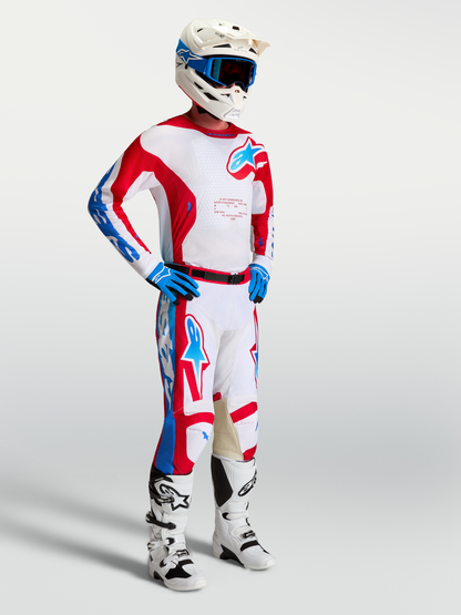 Alpinestars Racer Hunt Broek 2027 Wit Vuurrood Ucla Blauw