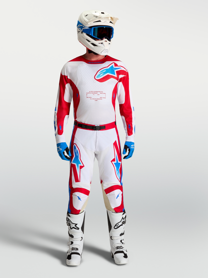 Alpinestars Racer Hunt Broek 2027 Wit Vuurrood Ucla Blauw