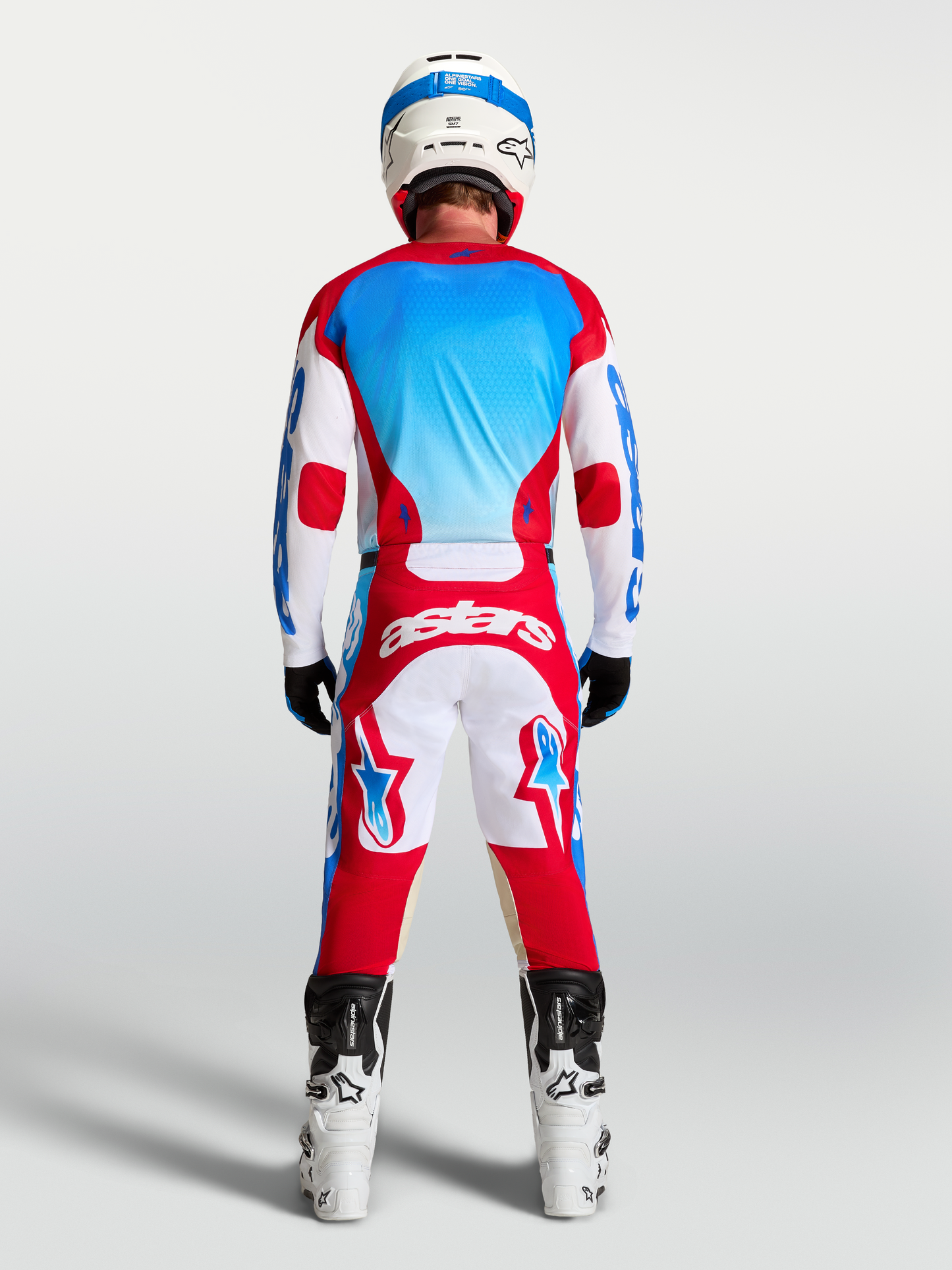 Alpinestars Racer Hunt Broek 2027 Wit Vuurrood Ucla Blauw