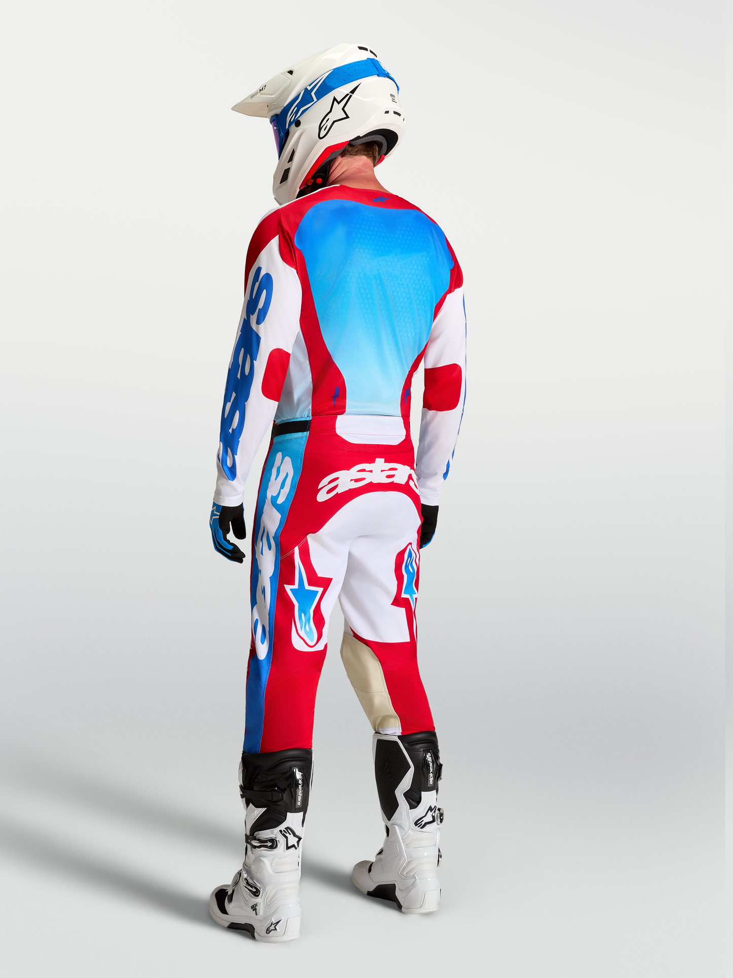 Alpinestars Racer Hunt Broek 2027 Wit Vuurrood Ucla Blauw