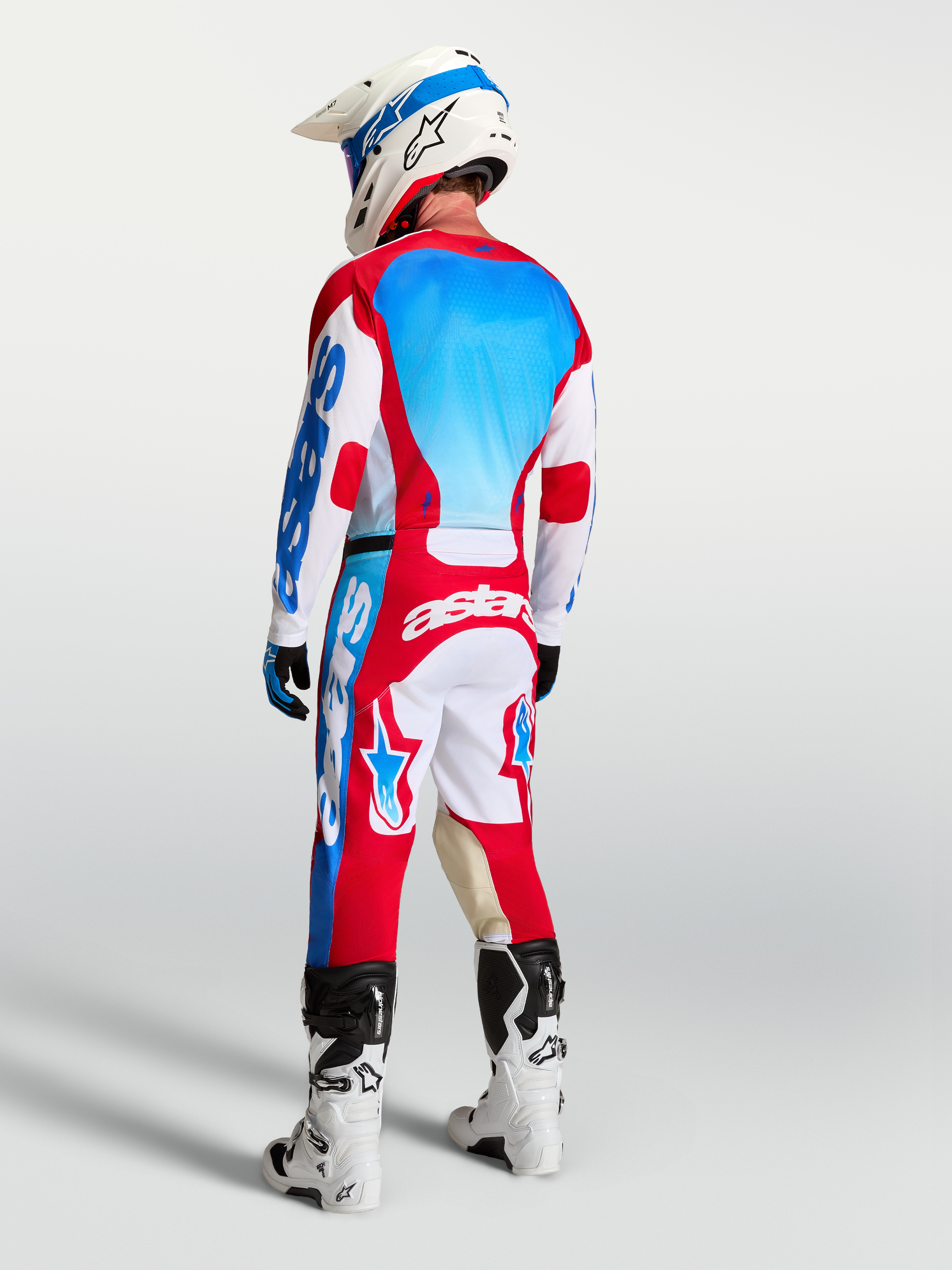 Alpinestars Racer Hunt Jersey 2027 Wit Vuurrood Ucla Blauw