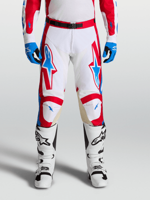 Alpinestars Racer Hunt Pantalones 2027 Blanco Rojo Fuego Azul Ucla