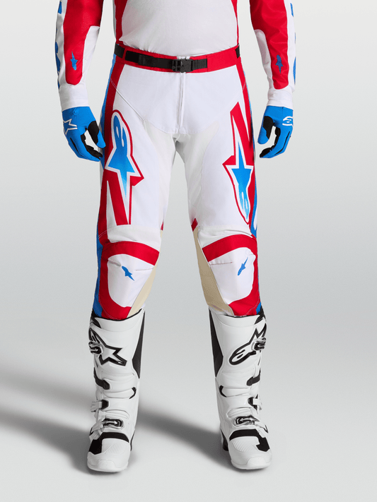 Alpinestars Racer Hunt Broek 2027 Wit Vuurrood Ucla Blauw - MxProStoreParts