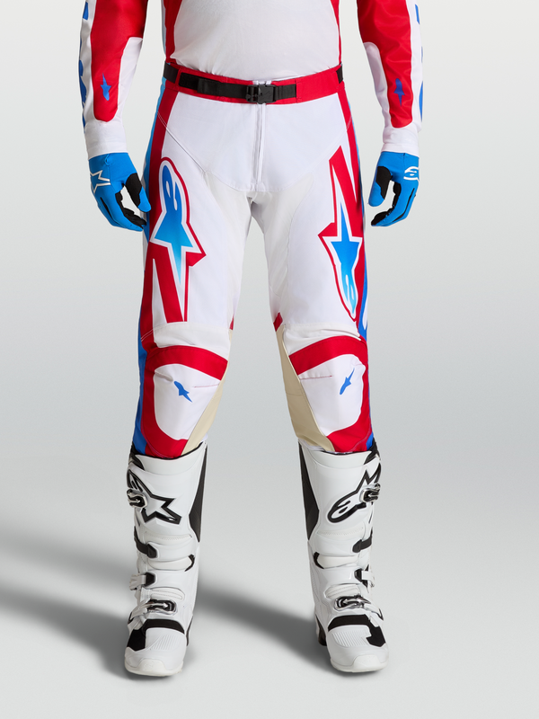 Alpinestars Racer Hunt Broek 2027 Wit Vuurrood Ucla Blauw