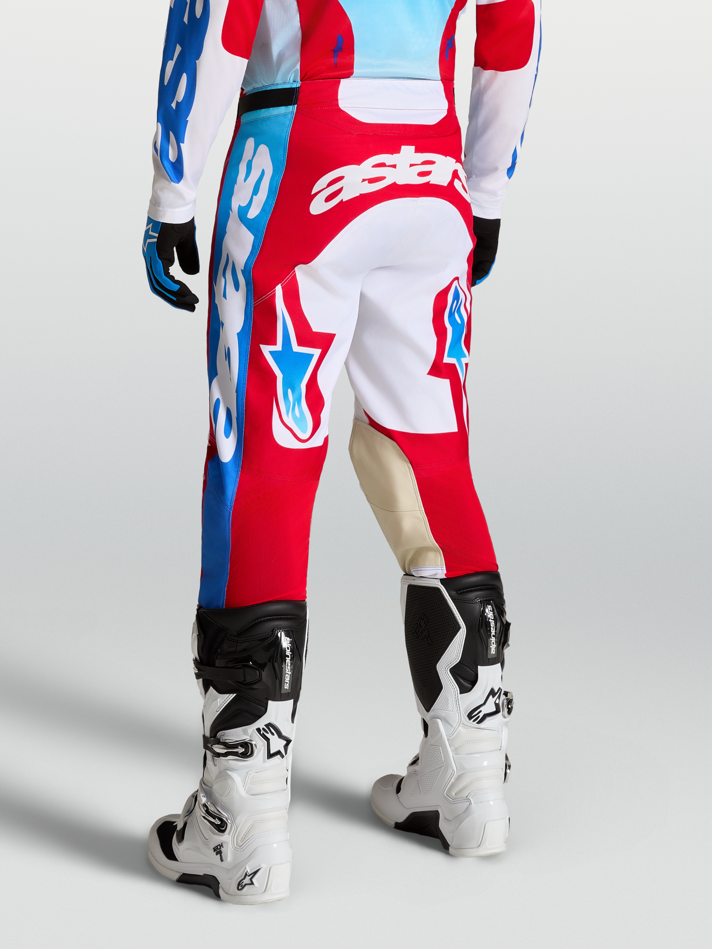 Alpinestars Racer Hunt Broek 2027 Wit Vuurrood Ucla Blauw