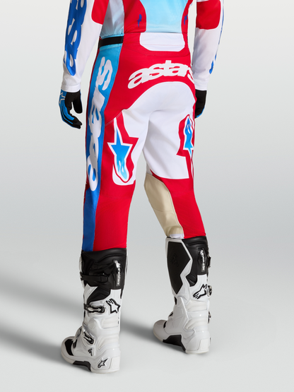 Alpinestars Racer Hunt Broek 2027 Wit Vuurrood Ucla Blauw