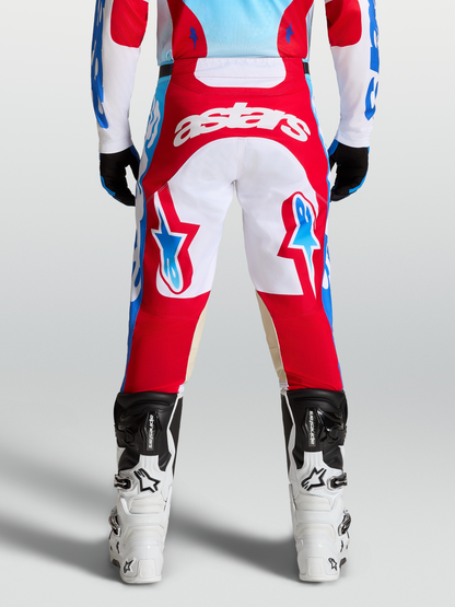 Alpinestars Racer Hunt Broek 2027 Wit Vuurrood Ucla Blauw