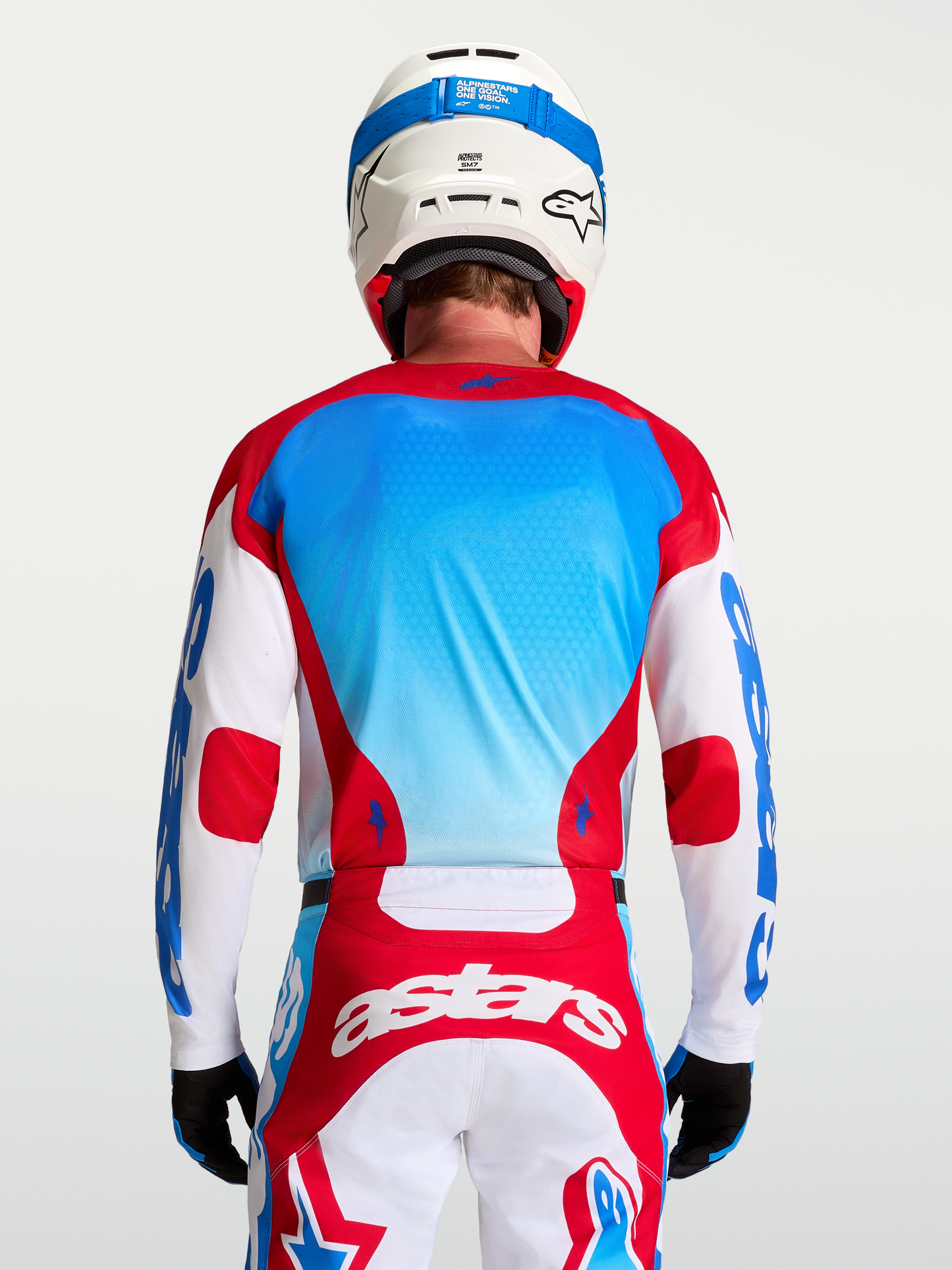 Alpinestars Racer Hunt Jersey 2027 Wit Vuurrood Ucla Blauw