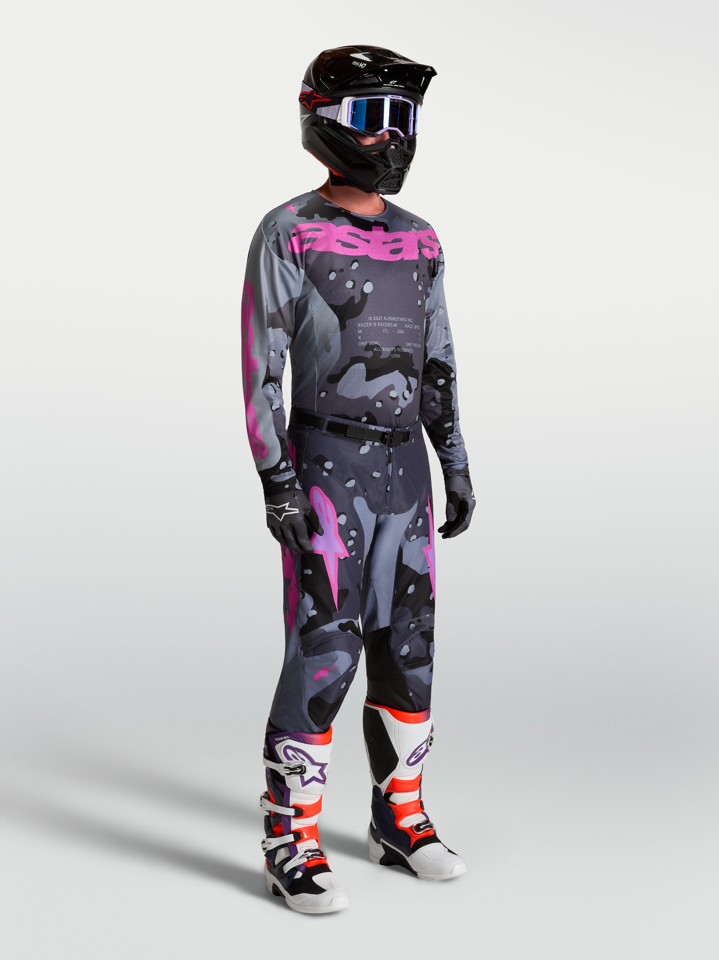 Alpinestars Racer Lone Jersey 2027 Grijs Camo Paars