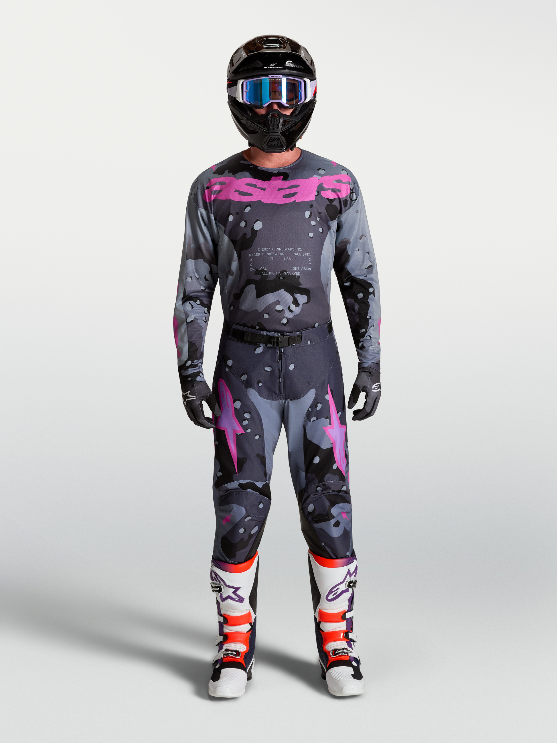 Alpinestars Racer Lone Jersey 2027 Grijs Camo Paars